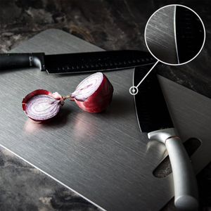 Planche à découper en acier inoxydable pour la cuisine, pour couper les légumes, les fruits et la viande, planche à découper robuste pour la préparation des aliments - Product Image 5
