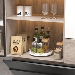 10" White Wood Lazy Susan Rotating Turntable Storage Food Bin for Centerpiece Table <b>Spices</b> Pantry Kitchen <b>Organizer</b> and Display - Product Image 4