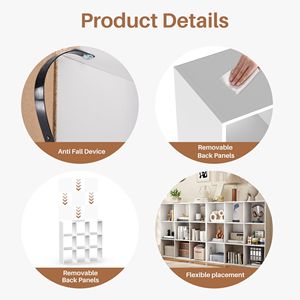 Libreria Angolare a 9 Cubi, Organizzatore Indipendente con Pannelli Posteriori Rimovibili per Soggiorno - Product Image 5