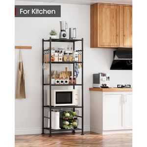 Scaffali di Stoccaggio a 5 Ripiani di Grande Capacità con Piedini Livellanti Antiscivolo, Organizzatore per Garage Resistente con Ganci - Product Image 2