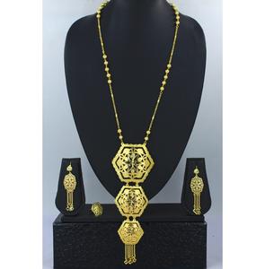 Ecklace-Conjunto de joyería de Latón chapado en oro puro, collar de alta calidad con diseño de los UAE Dubai - Product Image 5