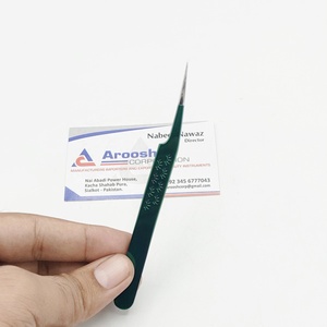 Pince à épiler professionnelle à revêtement vert transparent Pro pour cils droits Pointe pointue Logo personnalisé Pince à épiler à cils de haute qualité - Product Image 3