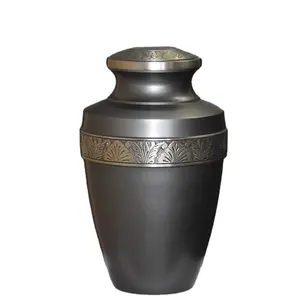 Hand Pounded Tuscan Urn Good Quality Handmade Top Finished Pewter Urn Metal <b>Casket</b> <b>for</b> Funeral <b>Ashes</b> Storage New Design Urn - Product Image 1
