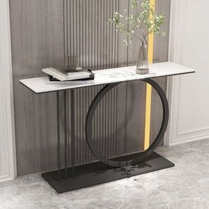 Luxury Modern Console <b>Table</b> Gold Stainless Steel Frame with Black Marble Top Entryway <b>Sofa</b> <b>Table</b> - Product Image 1