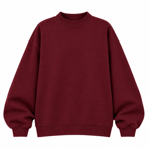 Sudadera de cuello alto de manga larga con diseño de hombros caídos, ajuste holgado y relajado, cuello y puños acanalados, estilo casual para el día a día. - Product Image 2