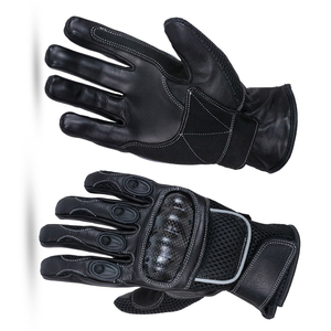 Gants d'équitation d'hiver en cuir noir, respirants, protecteurs, à doigts entiers, unisexes, pour le cyclisme et les voyages en plein air - Product Image 2