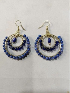 Pendientes Colgantes Bordados con Semillas Americanas, Estilo Clásico, para Fiestas y Eventos, Unisex, con Colores Nativos y Blanco - Product Image 2