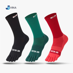 Custom LOGO 5 Toe Crew Athletic <b>Socks</b> Custom Logo Solid Sports <b>Socks</b> for <b>Running</b> Hiking - Product Image 1