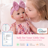 Poupées Reborn Babeside Lyle de 15 pouces en vinyle intégral, poupées réalistes, bébé fille souriante, cheveux sculptés à la main, vente en gros