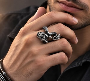 Anillo de Dragón de Plata 925 Más Vendido, Joyería de Moda con un Diseño Poderoso y Legendario para Hombres y Mujeres, Disponible a Precio de Mayoreo - Product Image 3