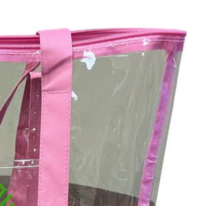 Clear Tote Bag Transparent Women's Shoulder Carry Bag Reusable PVC Shopping Tote Casual Beach Travel Work <b>School</b> Utility Bag - Product Image 3
