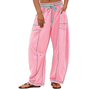 Pantalones Cargo de Mujer de Pierna Ancha, Cintura Alta con Cordón, Joggers Holgados, Estilo Urbano Casual, Pantalones de Descanso - Product Image 6