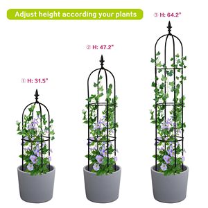 6,2 piedi leggero antiruggine giardino obelisco Trellis Stand in metallo rivestito in plastica alto traliccio torre recinzioni e cancelli - Product Image 6