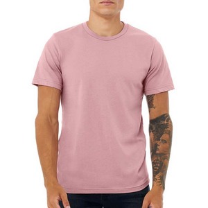 Camiseta de Manga Corta para Hombre, Cuello Redondo, Color Rosa Sólido, Corte Regular, Informal, de Algodón Jersey, Diseño Liso, Camisetas de Verano para Hombre, 180g - Product Image 1