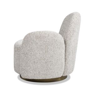 Poltrona Girevole Duo da 31,5 Pollici in Ciniglia Multicolore Beige con Bracciolo Singolo per Soggiorno - Product Image 6