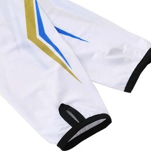 Veste de pêche à capuche pour homme, imprimé géométrique blanc, bleu et or, protection UPF 50 anti-UV, fermeture éclair, manches longues, vêtement d'extérieur - Product Image 4