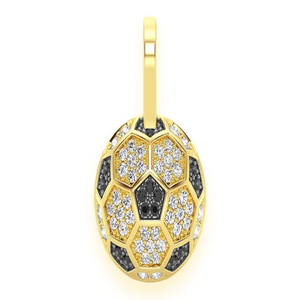 Pendentif Ballon de Football Iced Out Plaqué Or VVS Moissanite, Collier Hip Hop de Luxe pour Homme - Product Image 2