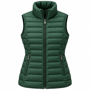 Plus Size Women's Winter Warm Nylon Quilted <b>Puffer</b> <b>Vest</b> with Zipper Closure Sleeveless Breathable & Quick Dry - Product Image 4