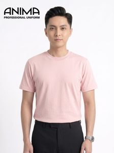 ANIMA <b>Men's</b> <b>Pink</b> Cotton <b>T</b>-<b>Shirt</b> Casual Breathable Short Sleeve - Product Image 1