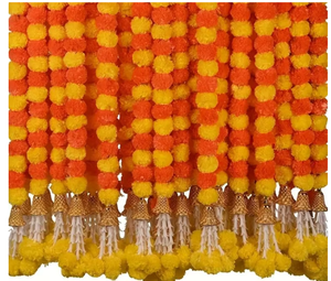 Yellow <b>Flower</b> <b>Garland</b> Hanging Home Decor with Tassels Bohemian Style for Wedding Indoor Living Room Plant Fiber - Product Image 3
