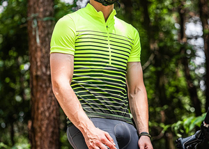 New Style Men Quarter Zip Cycling Jersey Short Sleeve 3 Rear Pockets Moisture Wicking Breathable Biking Sublimated Cycling <b>Shirt</b> - Product Image 5