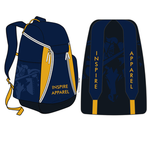 Sac à dos de golf personnalisé imprimé, bleu et jaune, avec fermeture éclair, pour l'école, le club, les voyages, le quotidien - Product Image 1