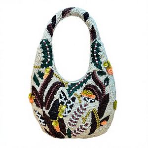 <b>Black</b> Seed Beaded Shoulder <b>Bag</b> Women Cowboys Embroidery Modern Handbag Crossbody Party <b>Evening</b> Fashion Statement Purse Gift - Product Image 3