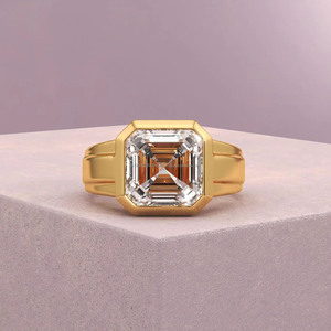 925 <b>Silver</b> Bezel Set Asscher Cut Moissanite Diamond Solitaire <b>Men</b> Engagement <b>Ring</b> Luxury Wedding <b>Ring</b> Classic Geometric Jewelry - Product Image 6