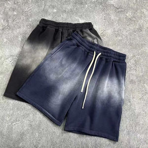 Shorts délavés pour hommes, style vintage, en coton, décontractés, pour l'été, effet délavé, streetwear, coupe décontractée avec poches - Product Image 1