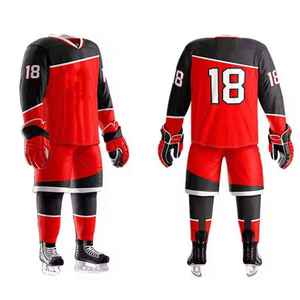 Men's Full Sublimation Print Ice Hockey Jersey Set Quick Dry Moisture Wicking Regular Fit Field & Ice Hokey Sportswear Uniforms - Product Image 6