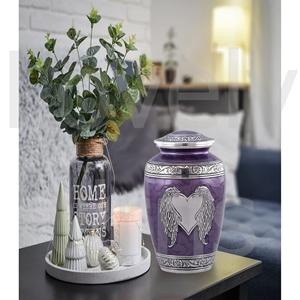 Angel Wings Cremation <b>Urn</b> Handcrafted Heart <b>Large</b> Adult Wings of Love Memorial <b>Urn</b> Velvet Bag Purple OEM ODM Factory - Product Image 3