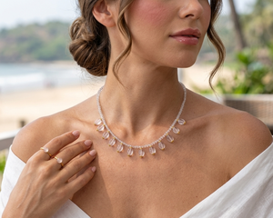 Collier bohème plaqué or 18 carats avec perles de culture d'eau douce taille émeraude et serti clos, ovale, pour femme, mariage, fiançailles, usage quotidien - Product Image 2