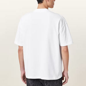เสื้อยืดคัสตอมสำหรับผู้ชาย ผ้าฝ้ายถัก 100% เสื้อยืดพิมพ์ลายโลโก้ตามสั่ง ทรงหลวม สีขาวล้วน สไตล์สตรีทแวร์ ฮิปฮอป - Product Image 2