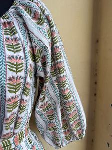 Vestido largo maxi estampado a mano de manga larga y cuello redondo de algodón, superventas 2026, a precio de fábrica - Product Image 2