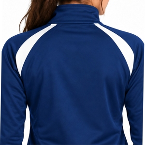 Chaqueta deportiva para mujer con cremallera completa, cuello alto, manga larga, estilo casual deportivo, diseño de hombros en contraste. - Product Image 6