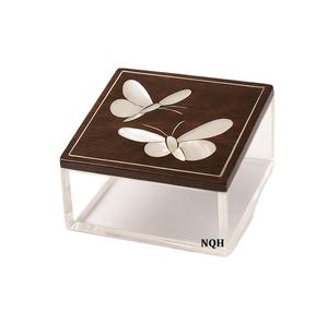 Ramadan 2026 Square Acrylic Storage Jars 3-Piece Set Wooden Lids Mother-of-Pearl Inlay Handmade Airtight Containers for Dry - Product Image 4