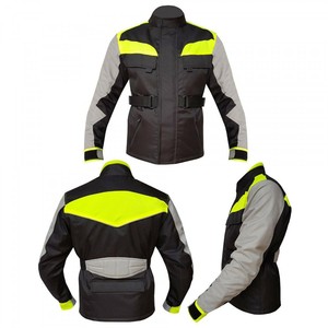 Men's Biker Long Motorcycle Jacket Waterproof Windproof for Touring & Adventuring Winter Textile Motorbike Jacket Black Print - Product Image 4