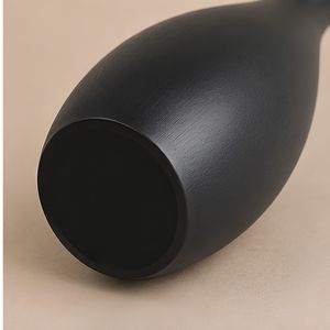 TALL CURVED NECK DECORATIVE <b>VASE</b> Minimalist <b>Ceramic</b> <b>Vase</b> Matte Black Irregular Shape Handmade Tabletop Floral Display - Product Image 5