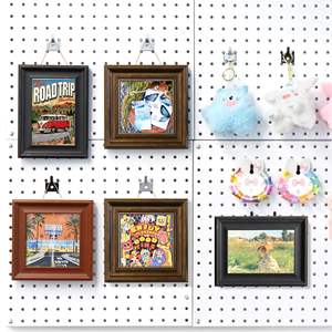 HUHOLE 20 crochets et rails muraux multifonctionnels réglables en métal noir pour panneaux perforés - Product Image 3