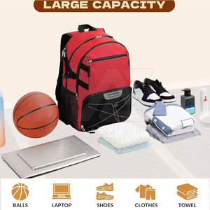 Sac à dos portable pour le rangement du ballon de basket, grande capacité, sac de transport pour l'entraînement, la salle de sport et les sports de plein air - Product Image 6