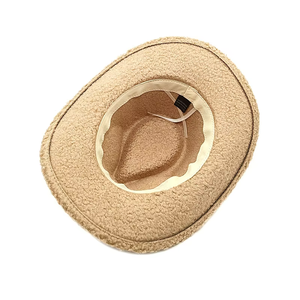 Nuevo Sombrero Fedora de Felpa Sherpa Ancho, Estilo Vaquero Occidental, Clásico de Invierno, con Ala Curva, Cálido, Tipo Panamá/Jazz - Product Image 6