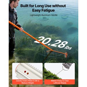 Diserbatrice Manuale per Laghi e Stagni da 18 piedi, Rullo per Rimozione Erbacce e Fanghi, con 6 Rulli per Eliminare Radici e Accumuli di Fango - Product Image 3