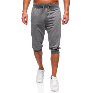 Pantalones Deportivos Grises 3/4 Hechos en Pakistán, Cintura Elástica, Tela Suave, Corte Debajo de la Rodilla, con Cordón Ajustable, Logotipo Personalizado OEM y Multicolor - Product Image 1