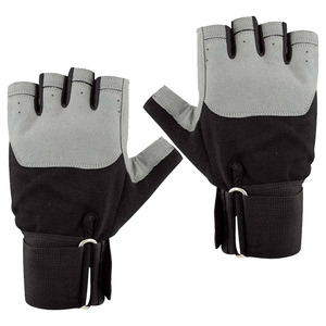 Unisex Half Finger Fitness <b>Gloves</b> Black Blue Neoprene Adjustable Wrist Strap <b>Weight</b> Lifting Gym Workout Gear - Product Image 5