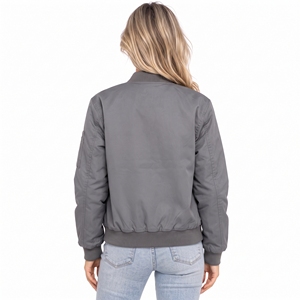 Großhandel Damen MA1 Bomberjacke mit Individuellem Logo Bedruckt Winddichte Bomberjacke Weiche Nylon-Hülle Damen MA1 Fliegerjacken - Product Image 3