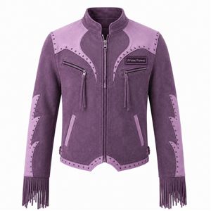 High Quality Men's Western <b>Fringe</b> Leather <b>Jacket</b> Cowboy Biker Motorcycle Tassel Studded Fashion <b>Jacket</b> Custom Manufacturer - Product Image 1