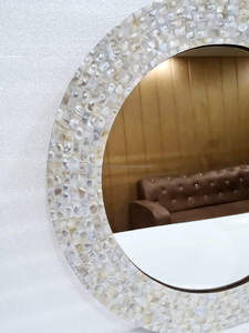 Marco de espejo de pared de madre perla elegante y lujoso para decoración del hogar espejo MOP de Falak World Export - Product Image 5