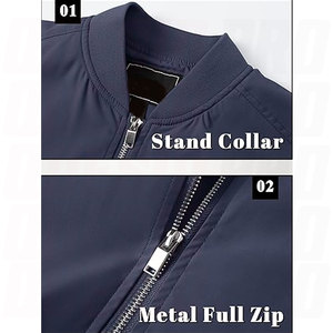 แจ็คเก็ตบอมเบอร์คอตั้งแบบซิปเต็มตัวขายดีอันดับต้นๆ ปักโลโก้แบรนด์ตามสั่ง แจ็คเก็ตเบสบอล แจ็คเก็ตนักบิน เสื้อผ้าทีมชาย - Product Image 5