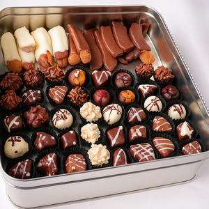 Medium Square Tin <b>Box</b> Assorted Compound <b>Truffle</b> Chocolate with Gift Packaging, Bulk Wholesale, OEM & ODM Available - Product Image 3