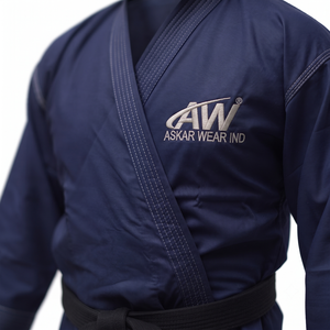 Tenue de karaté Askar Wear Ind, bleu marine, coton, unisexe, durable, vêtements d'arts martiaux - Product Image 3